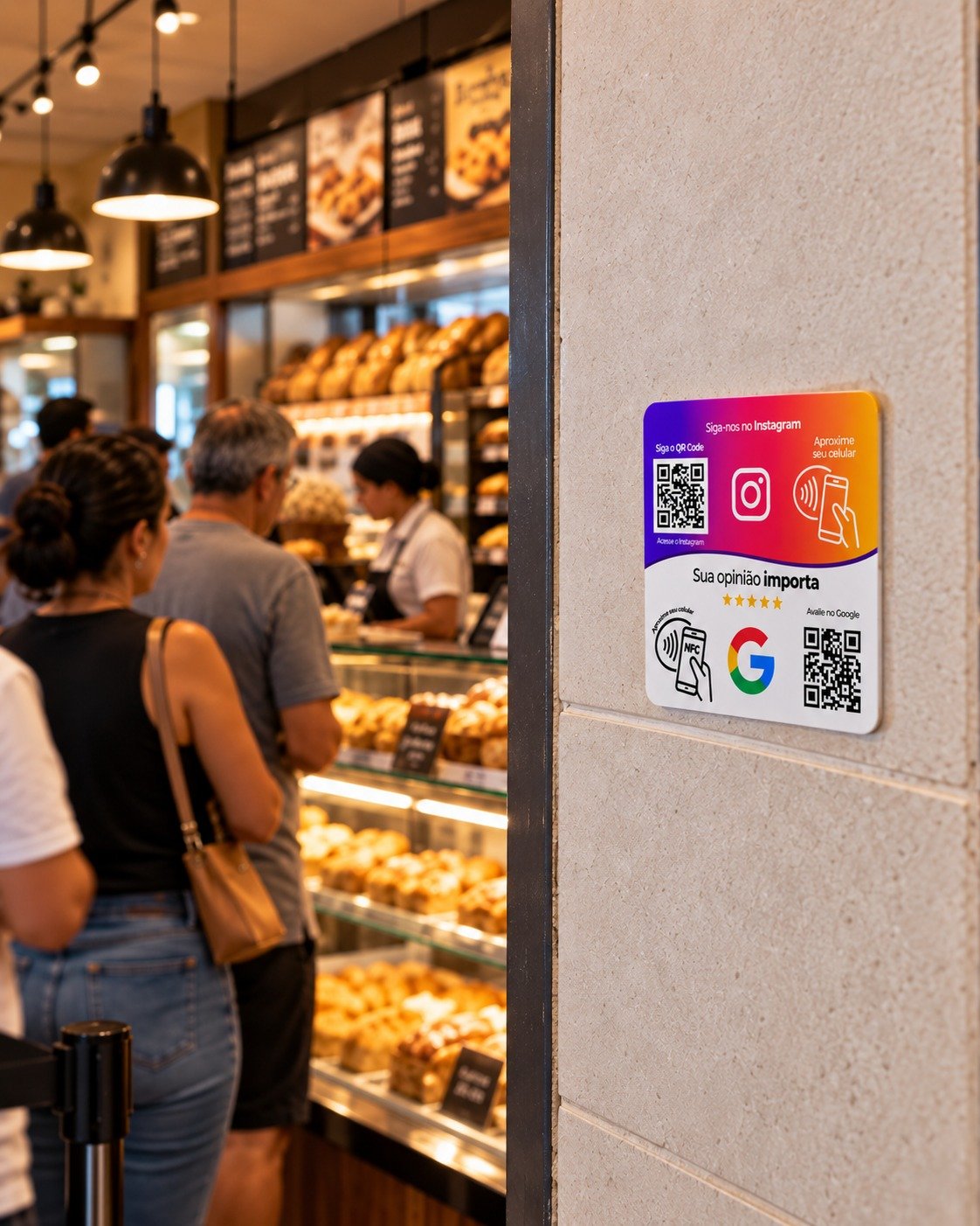 PLACAS DE AVALIAÇÃO DO GOOGLE E SEGUIR NO INSTAGRAM QRCODE+ NFC — imagem 2